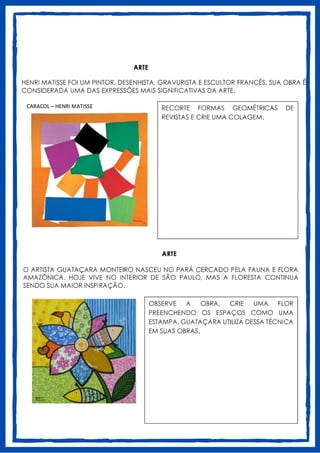 1° ANO - Artes - atividades de arte para 1 ano | PDF