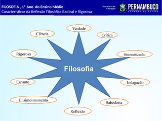 1 ano - Aula 1.1 - Características da reflexão filosófica radical e ...