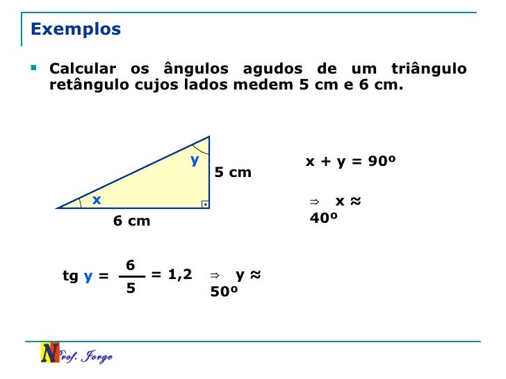 Como Calcular Angulo De Um Triangulo Retangulo