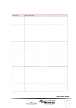 VERSÃO PRELIMINAR
69
ALUNO(A) OBSERVAÇÕES
 