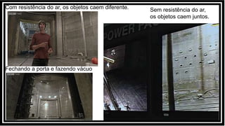 Sem resistência do ar,
os objetos caem juntos.
Com resistência do ar, os objetos caem diferente.
Fechando a porta e fazendo vácuo
 