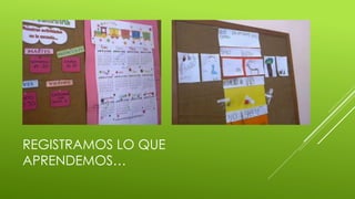 REGISTRAMOS LO QUE
APRENDEMOS…
 