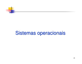 20
Sistemas operacionaisSistemas operacionais
 