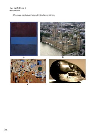 12
Exercici 3. Opció C
[4 punts en total]
Observeu atentament les quatre imatges següents.
 