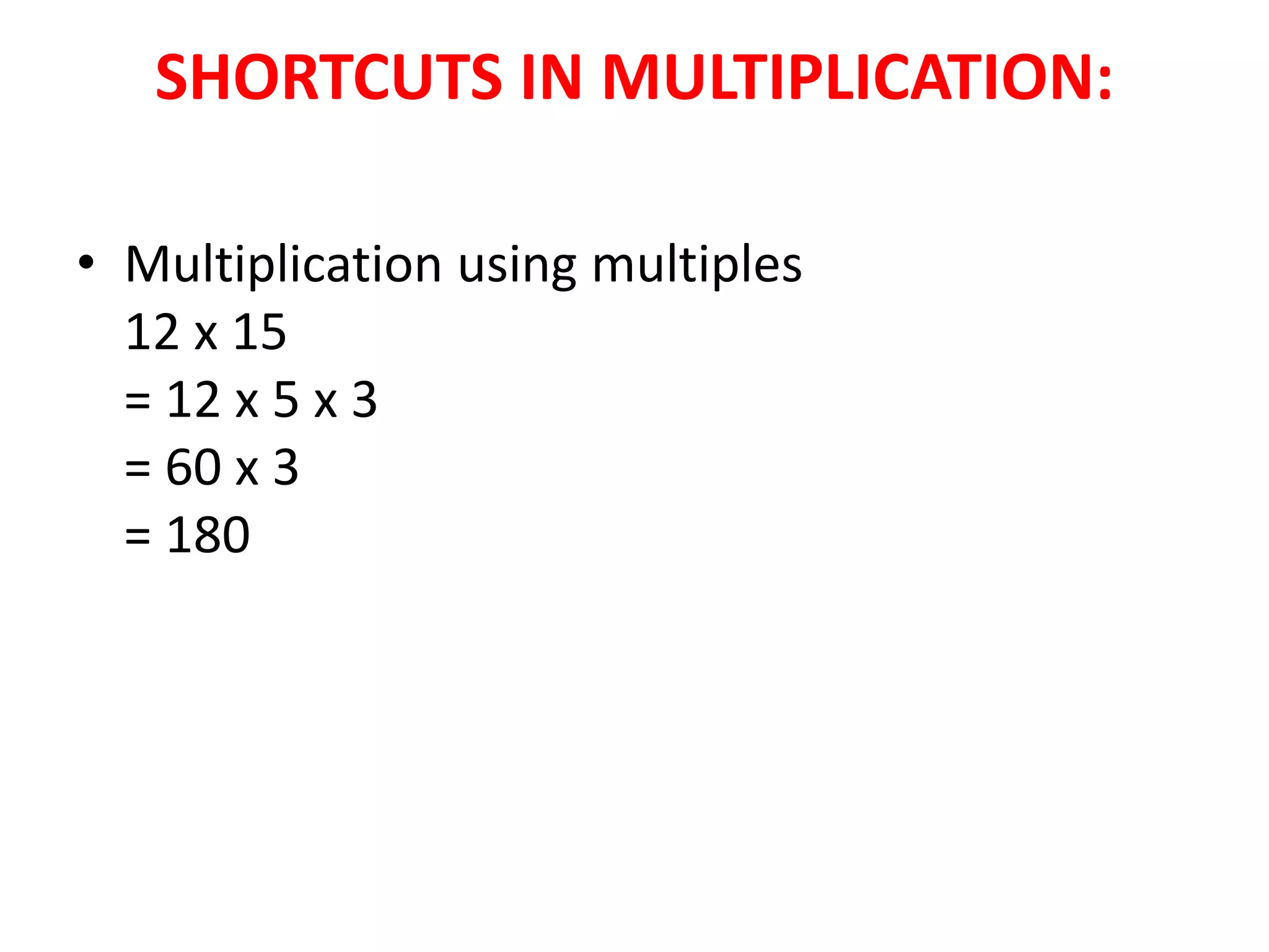 1 arithmetic shortcuts | PPT