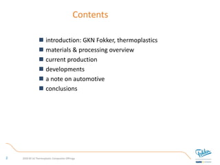 Thermoplastic Composites: current production and new developments | PDF