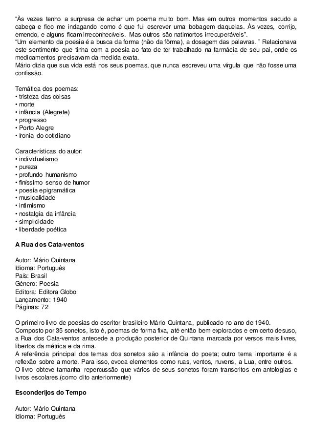 Vida E Obra De Mario Quintana