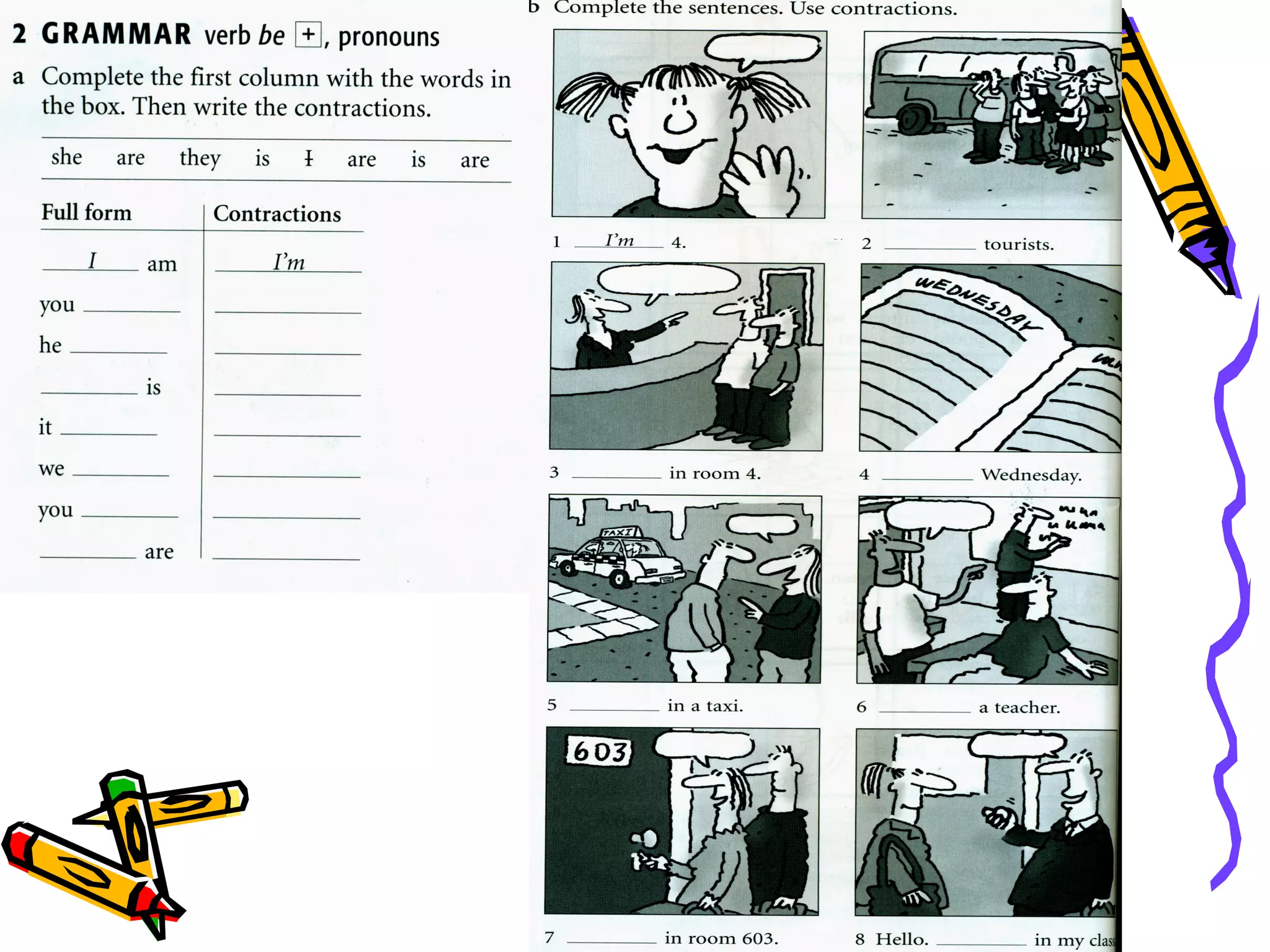 1 a (saying hello & grammar)