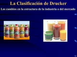 La Clasificación de Drucker
Los cambios en la estructura de la industria o del mercado




                                                         62
 