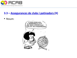3.3 –  Assegurances de clubs i patinadors  (X) Resum: 