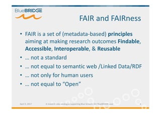 A Research Data Catalogue supporting Blue Growth: the BlueBRIDGE case | PDF