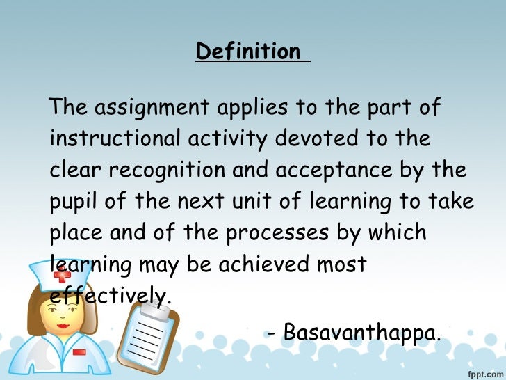 what is the definition of an assignment