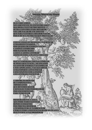 Nutrição Mineral das Plantas em Cordel