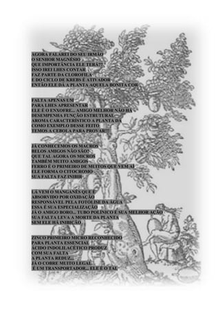 Nutrição Mineral das Plantas em Cordel