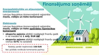 Energoefektivitāte un atjaunojamie
energoresursi
Latvijas Republikas Komercreģistrā reģistrētie
mazie, vidējie un lielie k...
