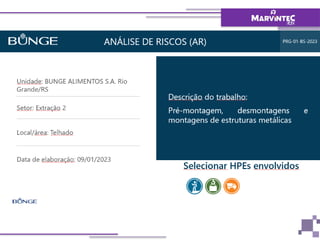 1ª Aula Análise de Riscos, Segurança do Trabalho | PPTX