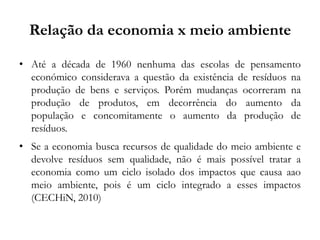 Economia dos Recursos Naturais e Ambiente: Conceitos, Correntes e ...