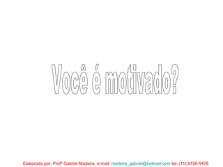 Elaborado por: Profº Gabriel Madeira e-mail: madeira_gabriel@hotmail.com tel: (11) 8156-5478
 