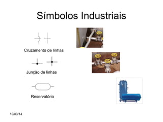 Símbolos Industriais

Cruzamento de linhas

Junção de linhas

Reservatório

10/03/14

 