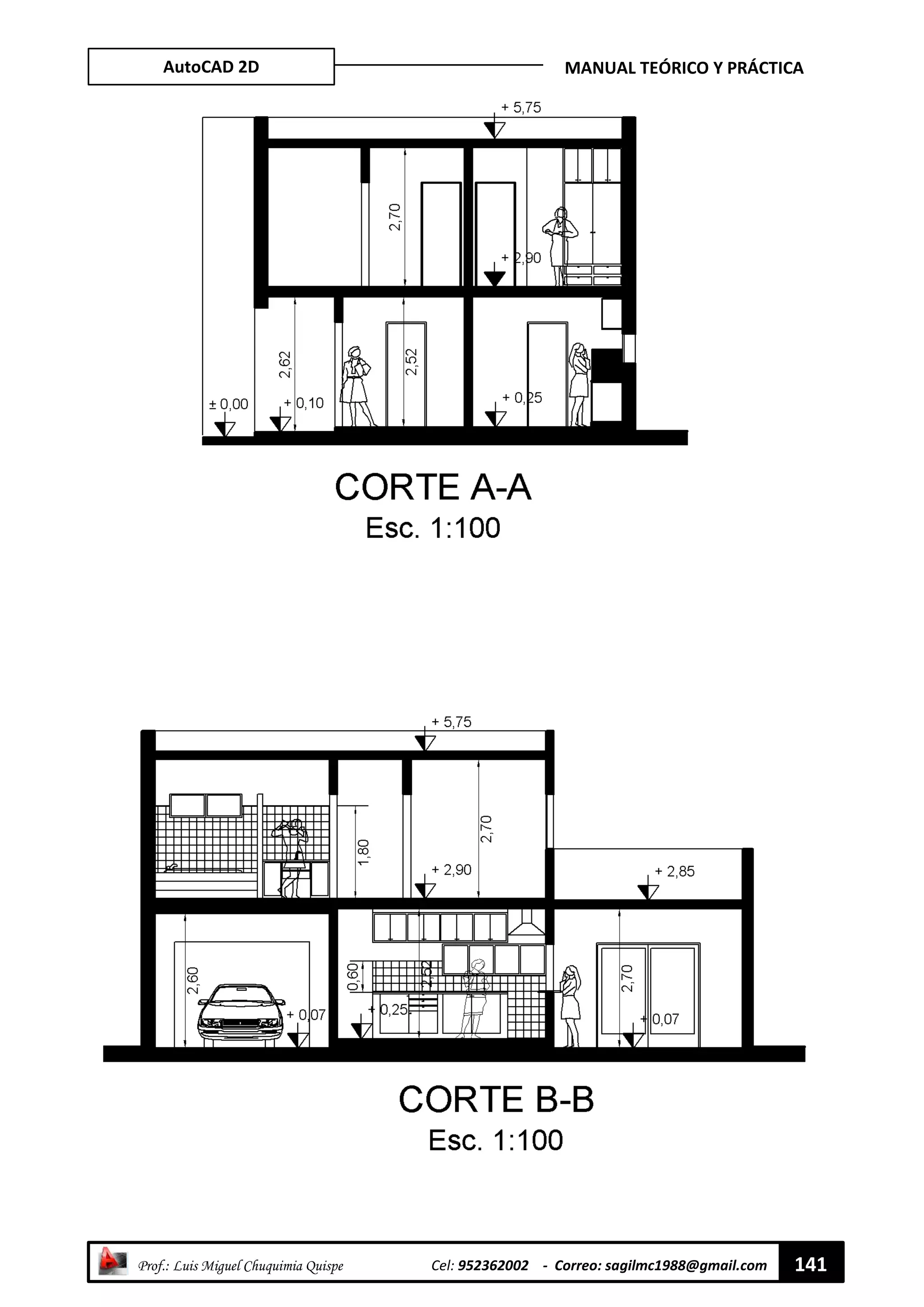 AutoCAD 2D MANUAL TEÓRICO Y PRÁCTICA
“ Prof.: Luis Miguel Chuquimia Quispe Cel: 952362002 - Correo: sagilmc1988@gmail.com 141
 