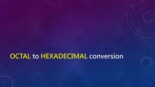OCTAL to HEXADECIMAL conversion
 