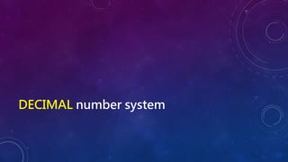 DECIMAL number system
 