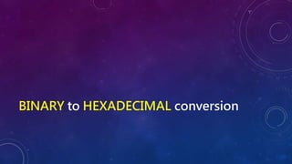 BINARY to HEXADECIMAL conversion
 
