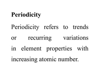 Periodicity of elements in the periodic table | PDF