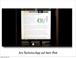 Ars Technica App auf dem iPad
Montag, 28. März 2011
 