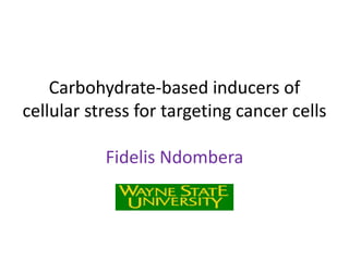 Carbohydrate-based inducers of
cellular stress for targeting cancer cells
Fidelis Ndombera
 