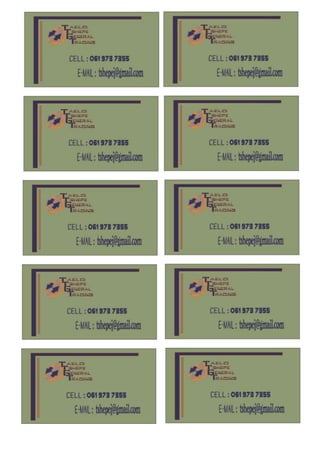TGT BUSINESS CARDS PARKAGE