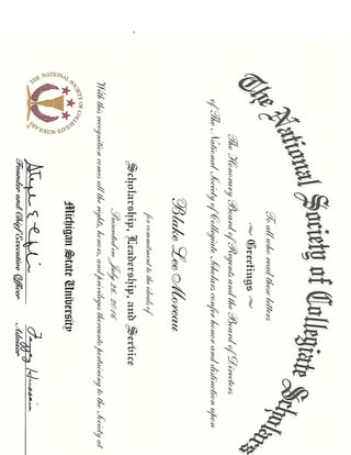 Society Certificate