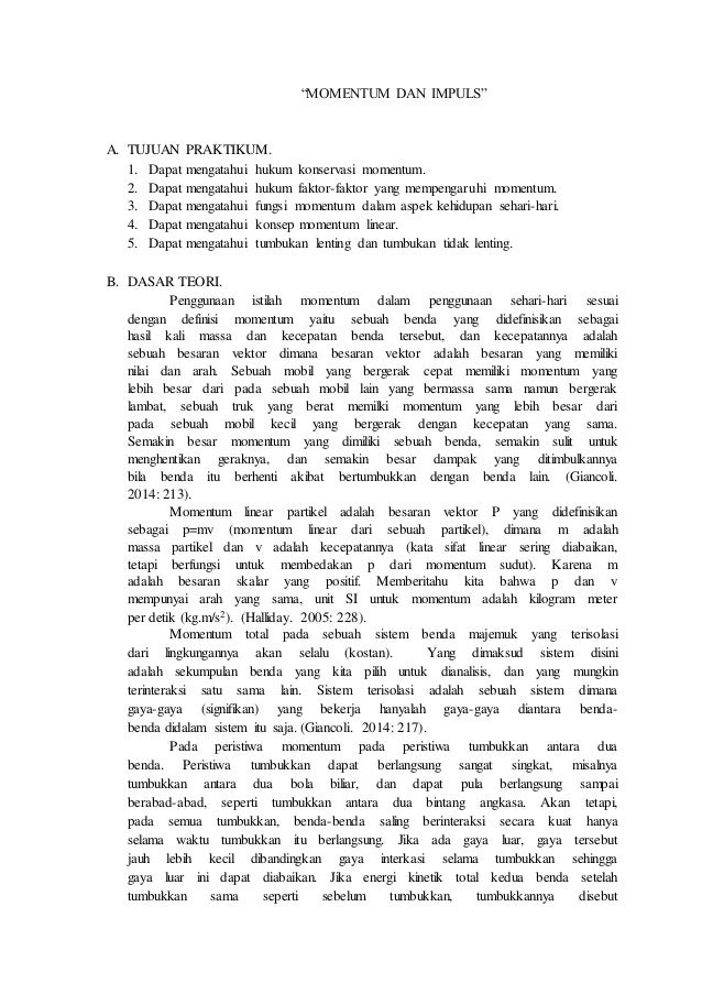 1 B 11170163000059 Laporan Momentum Dan Impuls