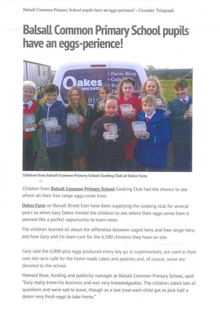Oakes Farm Coventry Telegraph Article