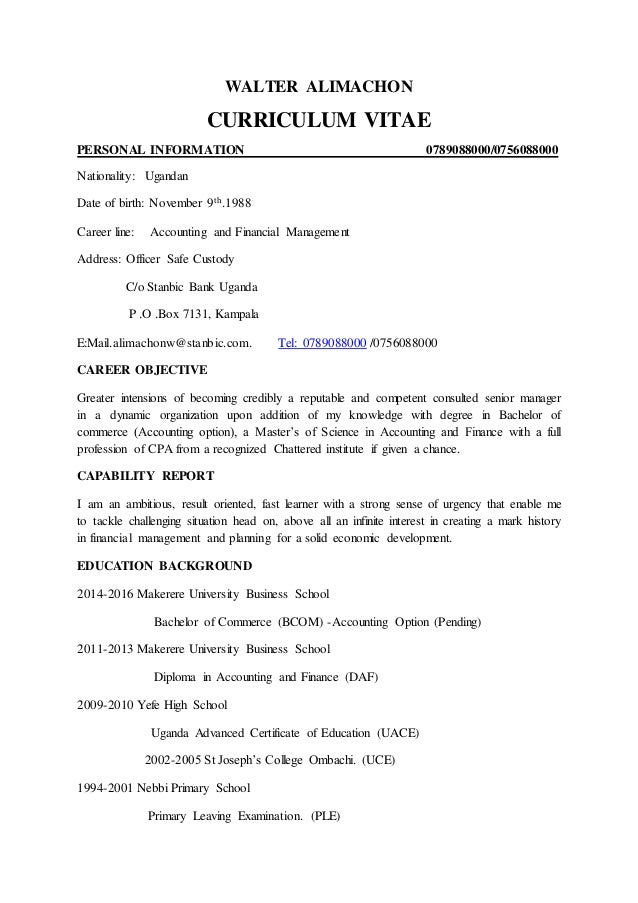 Curriculum Vitae Walter Alimachon