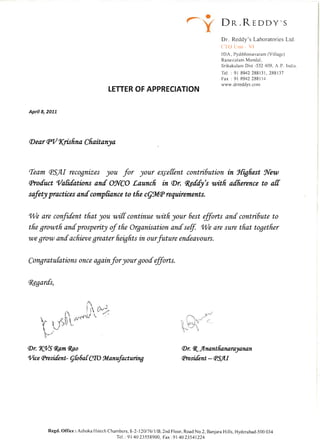 Letter of appreciation