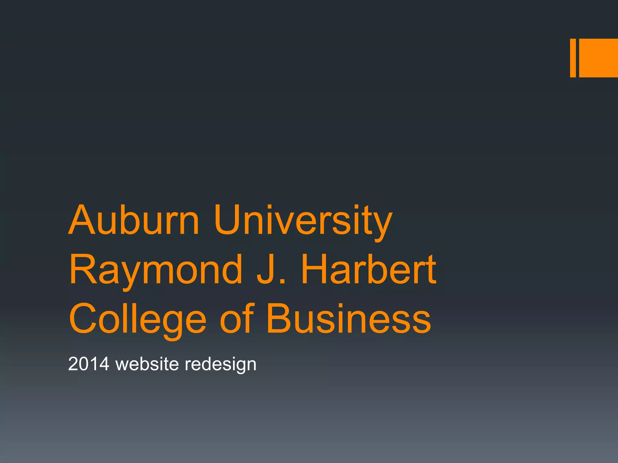 Harbert College of Business site re-design | PDF