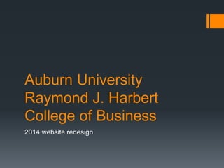 Auburn University
Raymond J. Harbert
College of Business
2014 website redesign
 