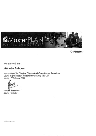 Guiding Change Certificate Masterplan