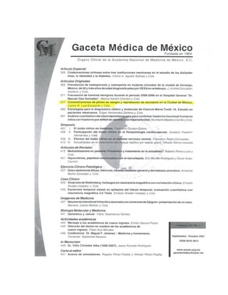 INDICE -  GACETA MEDICA  DE  MEXICO  -  ACADEMIA MEXICANA DE MDICINA