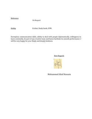 ALTAF CV | DOC