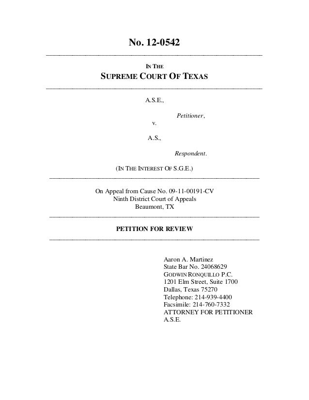 writing sample petition for review abbreviated for martinez aaron texas supreme court divorce form set 1