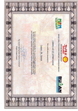 Certificate Of Appreciation 1