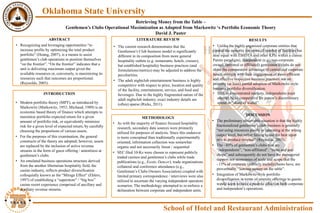 Oklahoma State University
School of Hotel and Restaurant Administration
Retrieving Money from the Table –
Gentlemen’s Clubs Operational Maximization as Adopted from Markowitz ‘s Portfolio Economic Theory
David J. Paster
ABSTRACT
INTRODUCTION
METHODOLOGY
LITERATURE REVIEW
• Modern portfolio theory (MPT), as introduced by
Markowitz (Markowitz, 1952; Michaud, 1989) is an
economic based theory of finance which attempts to
maximize portfolio expected return for a given
amount of portfolio risk, or equivalently minimize
risk for a given level of expected return, by carefully
choosing the proportions of various assets.
• For the purposes of this examination, the general
constructs of the theory are adopted; however, assets
are replaced by the inclusion of active revenue
streams in the form of guest offering / amenitiess at
gentlemen’s clubs.
• An emulated business operations structure derived
from the another libertarian hospitality field, the
casino industry, reflects product diversification
colloquially known as the “Mirage Effect” (Ehlers,
1997) of establishing a “superstore” / “big box”
casino resort experience comprised of ancillary and
auxiliary revenue streams.
• As with the majority of finance focused hospitality
research, secondary data sources were primarily
utilized for purposes of analysis. Since this endeavor
is more conceptual than traditionally experimentally
oriented, information collection was somewhat
organic and not necessarily linear / sequential
• SEC filed 10-Ks were chosen to represent publicly
traded casinos and gentlemen’s clubs while trade
publications (e.g., Exotic Dancer), trade organizations
collateral and conference attendance (e.g.,
Gentlemen’s Clubs Owners Association) coupled with
limited primary correspondence / interviews were also
utilized to ascertain the varying independent operators
scenarios. The methodology attempted to re-enforce a
delineation between corporate and independent units.
• Recognizing and leveraging opportunities “to
increase profits by optimizing the total product
portfolio” (Hoang, 2007), is a means to assist
gentlemen’s club operations to position themselves
“on the frontier”. “On the frontier” indicates that a
unit is delivering maximum output given the
available resources or, conversely, is maximizing its
resources such that outcomes are proportional.
(Reynolds, 2003).
• The current research demonstrates that the
Gentlemen’s Club business model is significantly
different in its composition from more general
hospitality outlets (e.g. restaurants, hotels, cruises),
but established hospitality business practices (and
formulations/metrics) may be adjusted to address the
peculiarities.
• The adult nightclub entertainment business is highly
competitive with respect to price, location and quality
of the facility, entertainment, service, and food and
beverages. Due to the highly fragmented nature of the
adult nightclub industry, exact industry details are
(often) sparse (Ricks, 2011).
DISCUSSION
RESULTS
• The preliminary observable situation is that the highly
fractionalized gentlemen’s club business is generally
“not using resources poorly or operating at the wrong
output level, but rather failing to use the best input
mix to produce revenue” (Reynolds, 2003).
• The ~85% of gentlemen’s clubs that are
“independents”, “non-affiliated”, “mom and pop
shops” and subsequently do not have the managerial
support nor economies of scale and scope that the
~15% of corporate (publicly traded)/chains have, are
proverbially, “leaving money on the table”.
• Integration of Markowitz-style portfolio
diversification in terms of amenity offerings to guests
would seem to have a positive affect on both corporate
and independent’s operations.
• Unlike the highly organized corporate entities that
control the minority (in terms of number of facilities but
near equal with EBIDTA and other KPIs within a classic
Pareto paradigm), independent (e.g., non-corporate
owned, operated or affiliated) gentlemen’s clubs do not
share the comparative advantage of centralized corporate
bench strength with their engagement of more efficient
and effective respective business practices nor on
property (at least) partial adoption of Markowitz-style
business portfolio diversification.
• Still, in concentrated markets, independents must
attempt be as competitive for patron’s discretionary
spend or “share of wallet”.
 