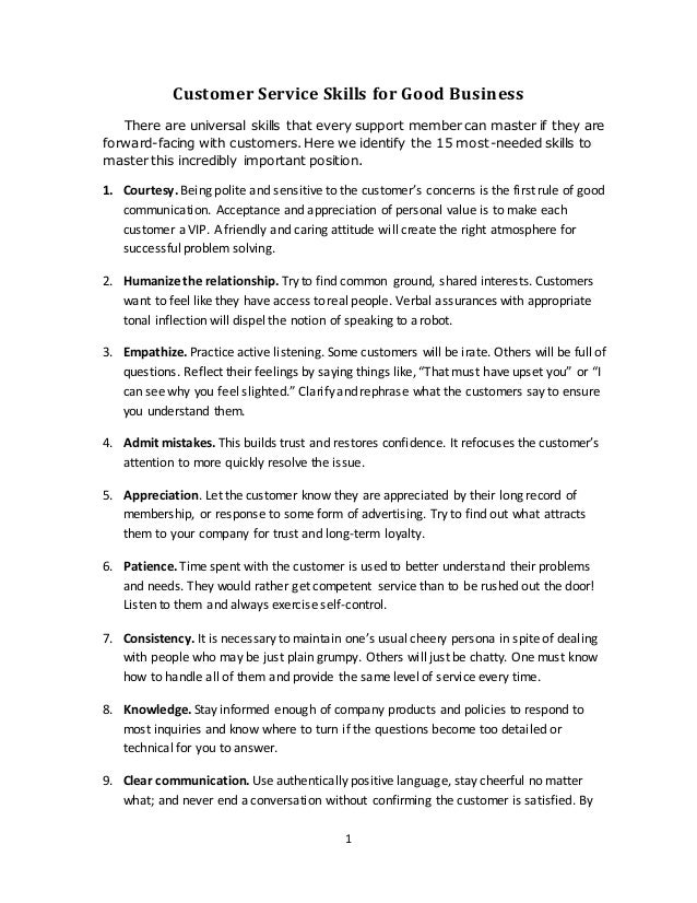 customer service skills for good business good customer service skills