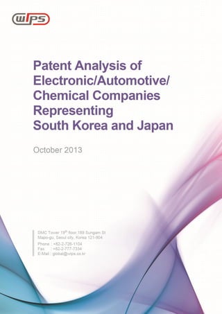 1 Patent Analysis of Electronic/Automotive/Chemical Companies Representing South Korea and Japan
 