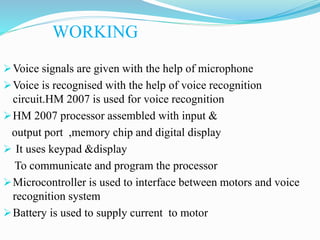 VOICE OPERATED WHEELCHAIR | PPTX