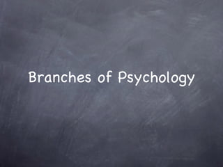 Branches of Psychology
 