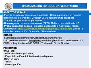 ORGANIZACIÓN ESTUDOS UNIVERSITARIOS