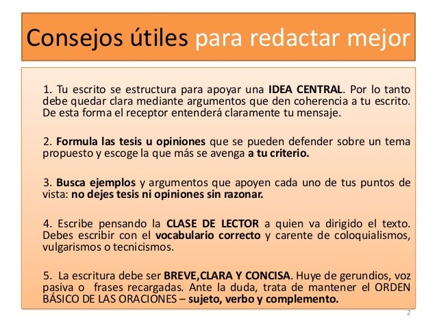 20 Consejos Para Escribir Correctamente 1º De Bachillerato